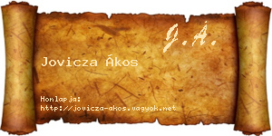 Jovicza Ákos névjegykártya